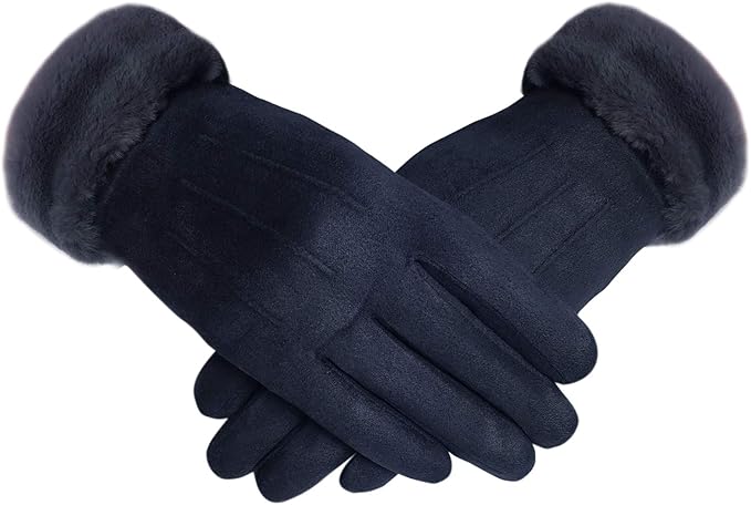 Women's Winter Gloves – Soft, Warm, with Cozy Liner & Faux Fur Cuff