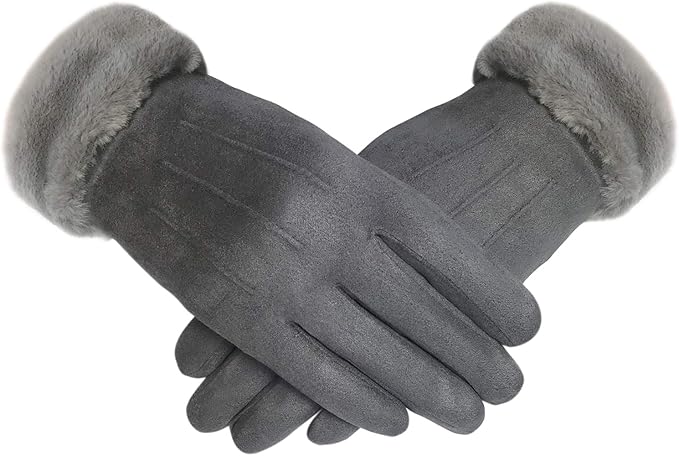 Women's Winter Gloves – Soft, Warm, with Cozy Liner & Faux Fur Cuff