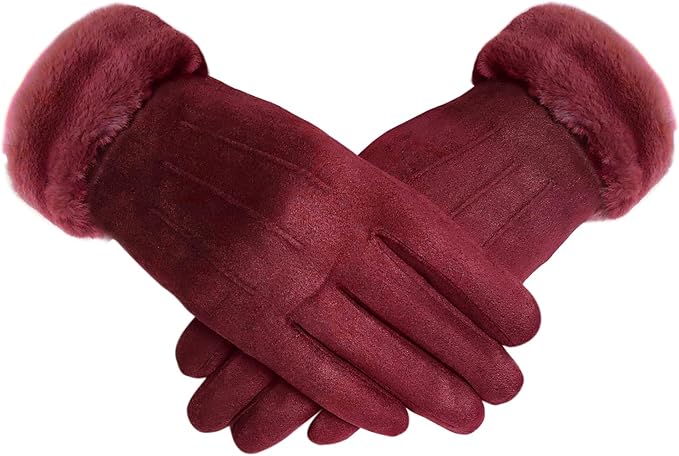 Women's Winter Gloves – Soft, Warm, with Cozy Liner & Faux Fur Cuff