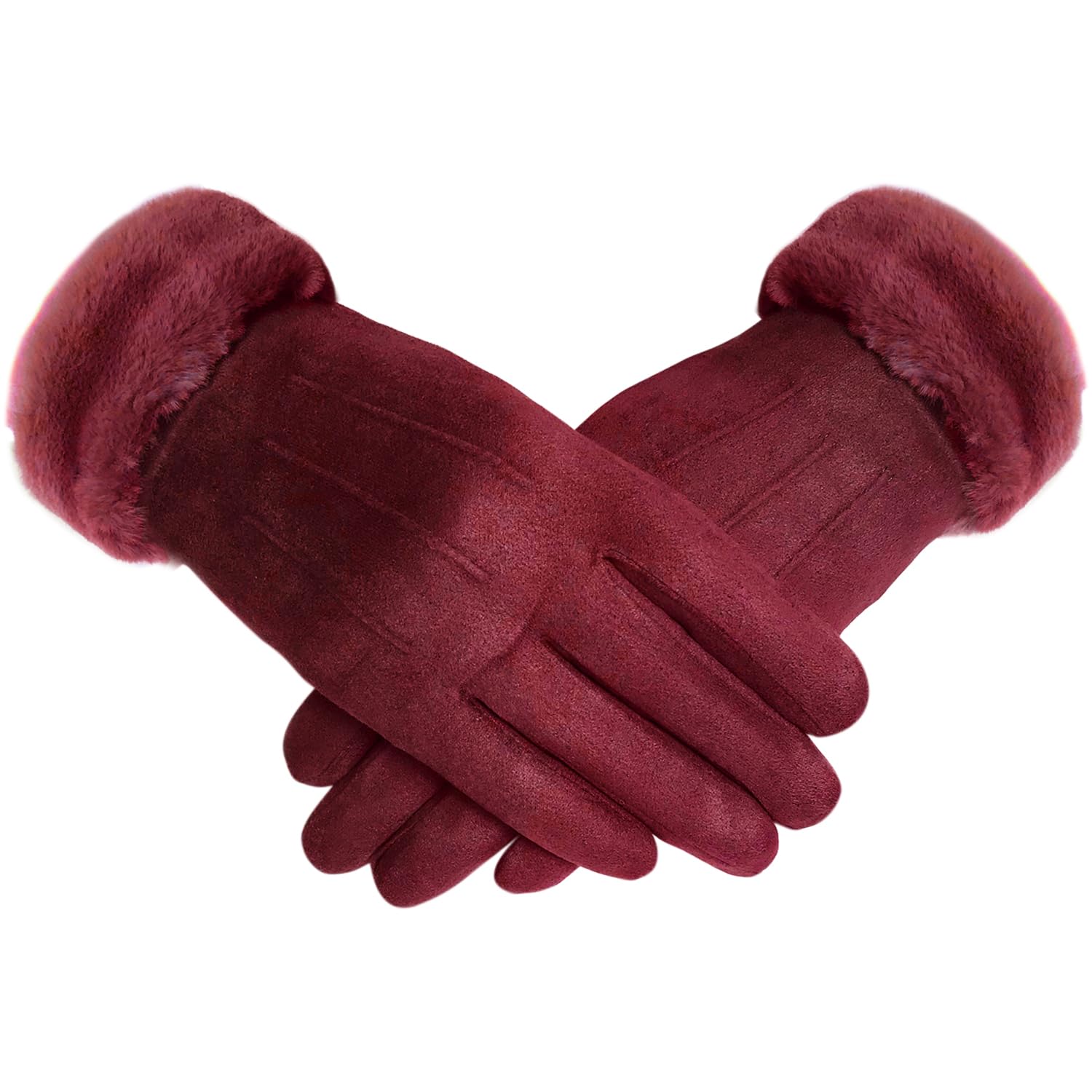 Women's Winter Gloves – Soft, Warm, with Cozy Liner & Faux Fur Cuff