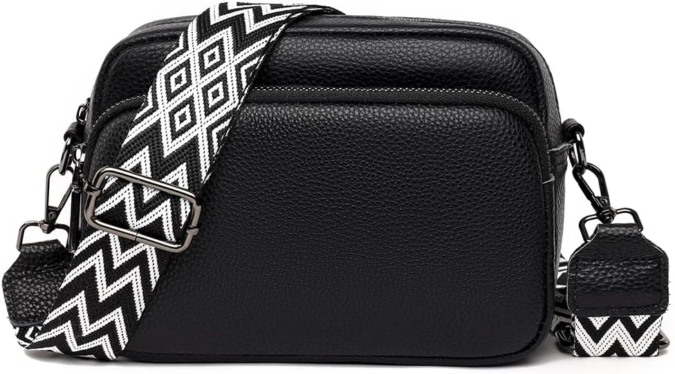 Women's Crossbody Bag – Beige Leather Handbag & Shoulder Bag with Adjustable Wide Strap for Daily Use, Travel & Work