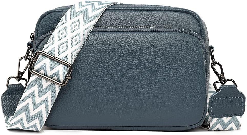 Women's Crossbody Bag – Beige Leather Handbag & Shoulder Bag with Adjustable Wide Strap for Daily Use, Travel & Work