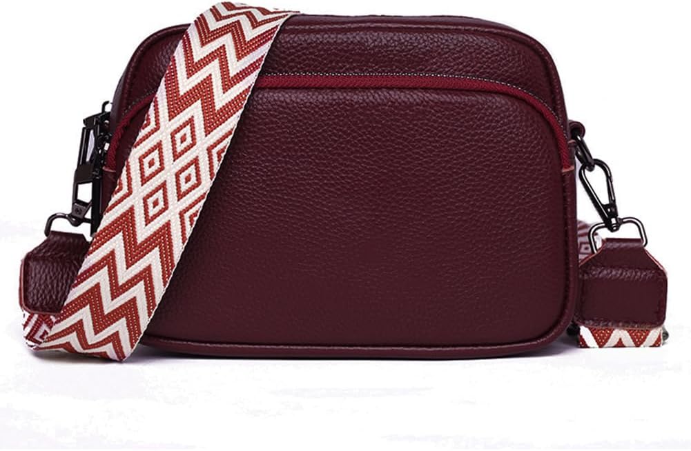 Women's Crossbody Bag – Beige Leather Handbag & Shoulder Bag with Adjustable Wide Strap for Daily Use, Travel & Work