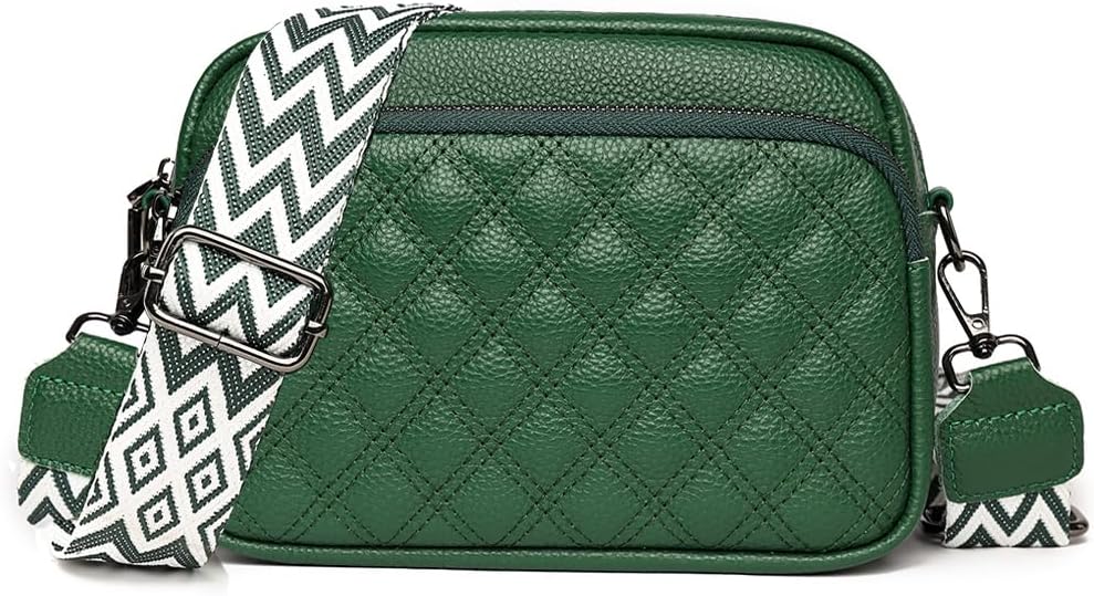 Women's Crossbody Bag – Beige Leather Handbag & Shoulder Bag with Adjustable Wide Strap for Daily Use, Travel & Work